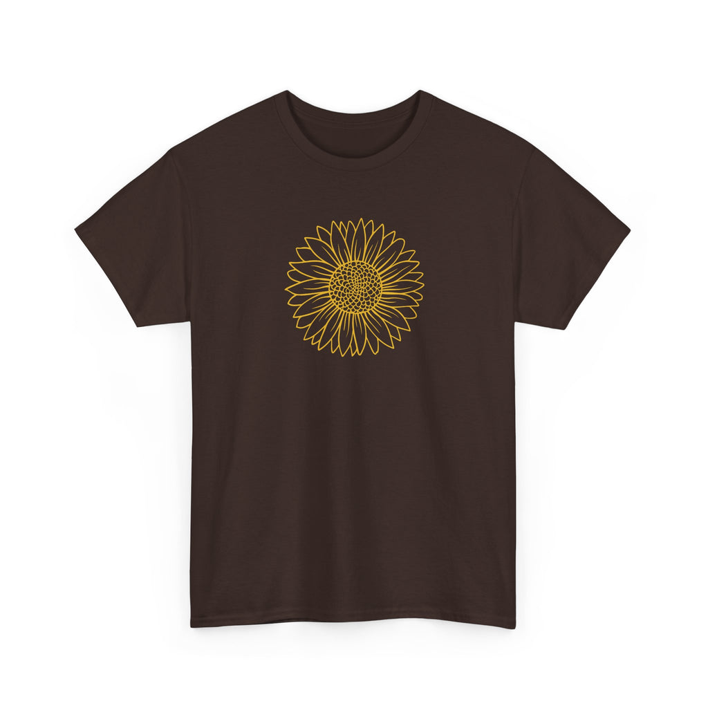 Unisex Sunflower Line Art T-Shirt
