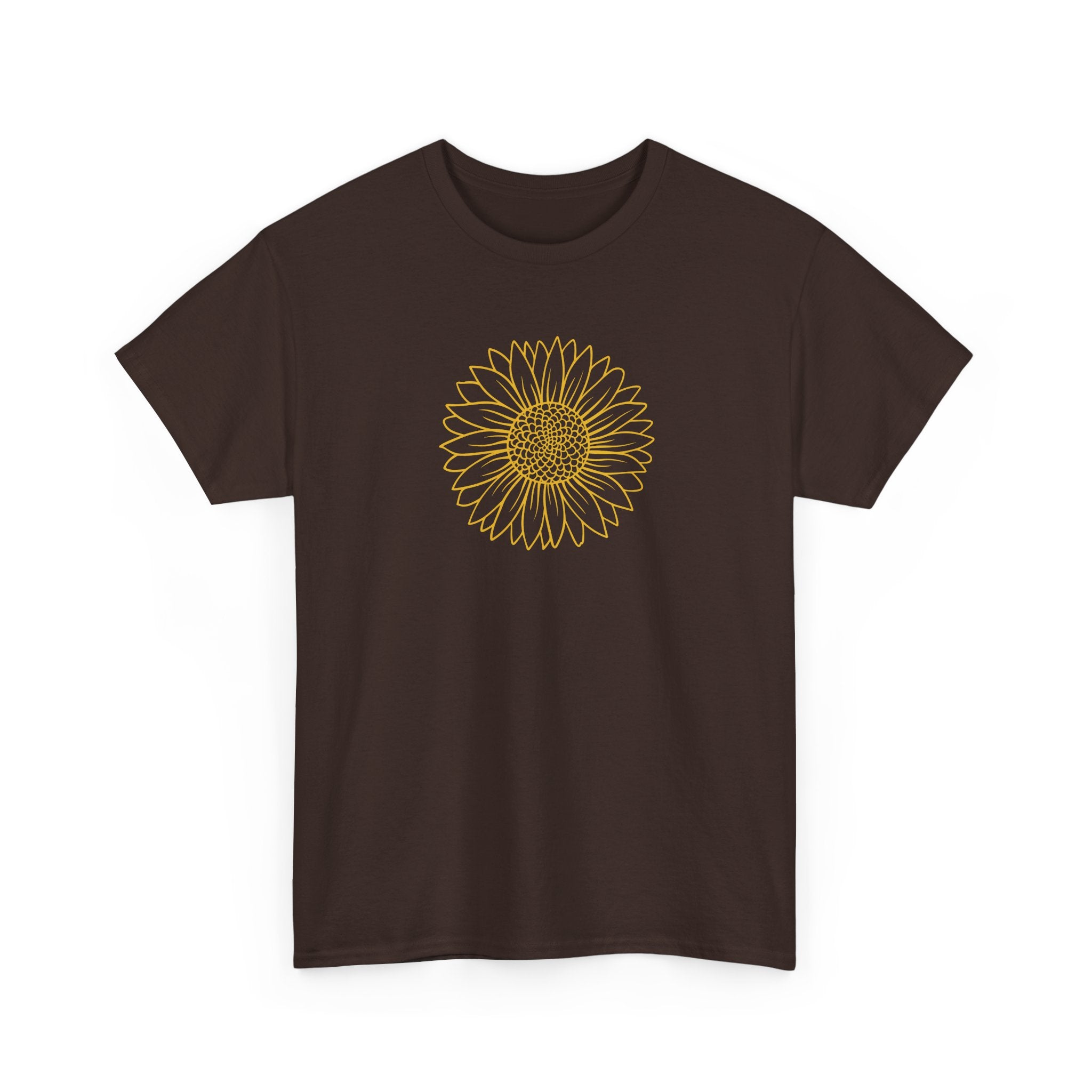 Unisex Sunflower Line Art T-Shirt