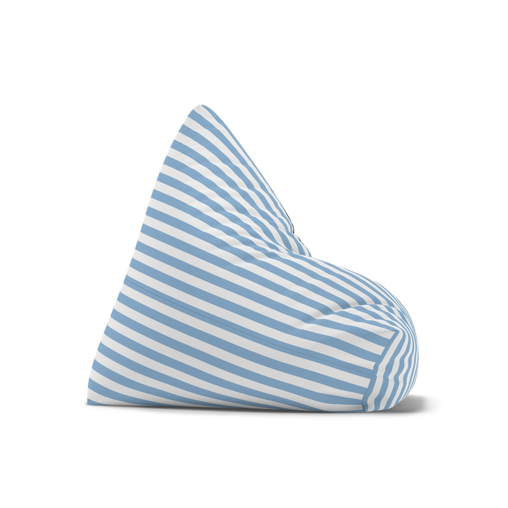 Nautical Stripe Bean Bag Chair Cover | Blue White Anchor Bean Bag Cover | Coastal Home Decor