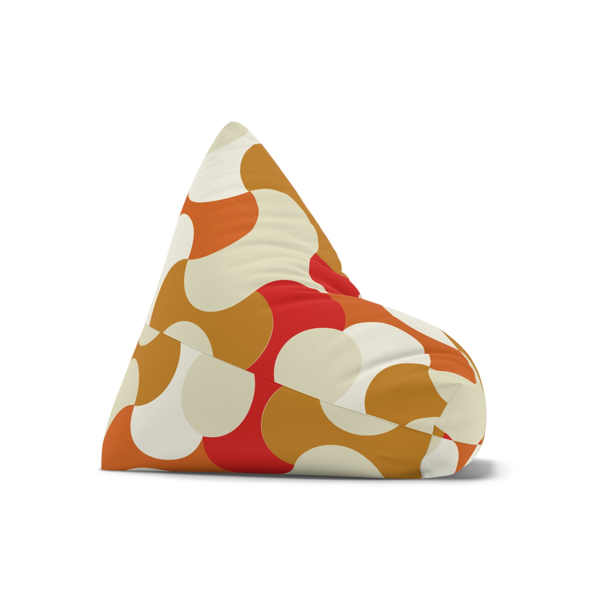 Retro Abstract Swirl Bean Bag Chair Cover | 70s Inspired Mod Pattern