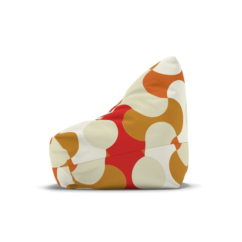 Retro Abstract Swirl Bean Bag Chair Cover | 70s Inspired Mod Pattern