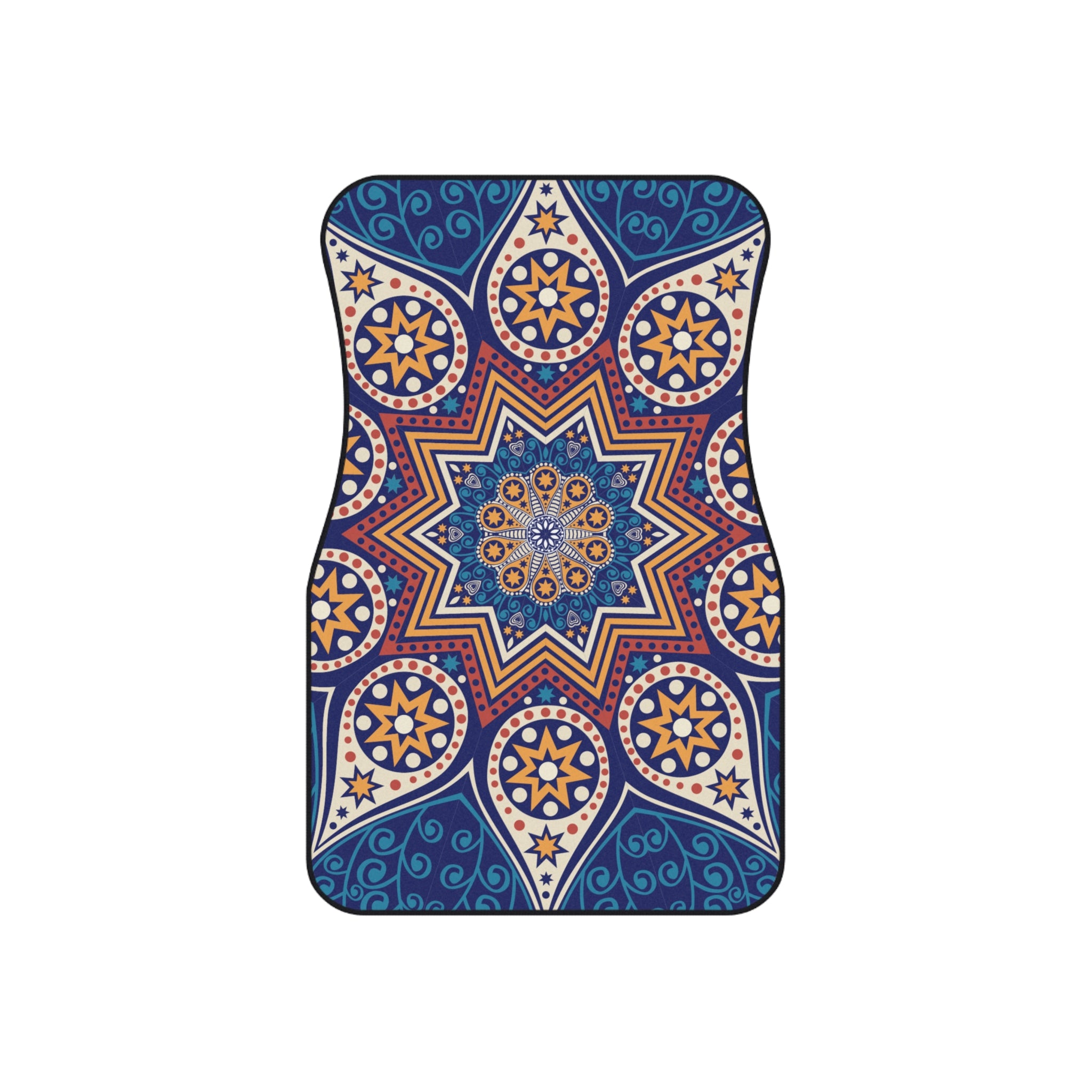 Mandala Car Floor Mats (Set of 4) — Blue Boho Star Pattern