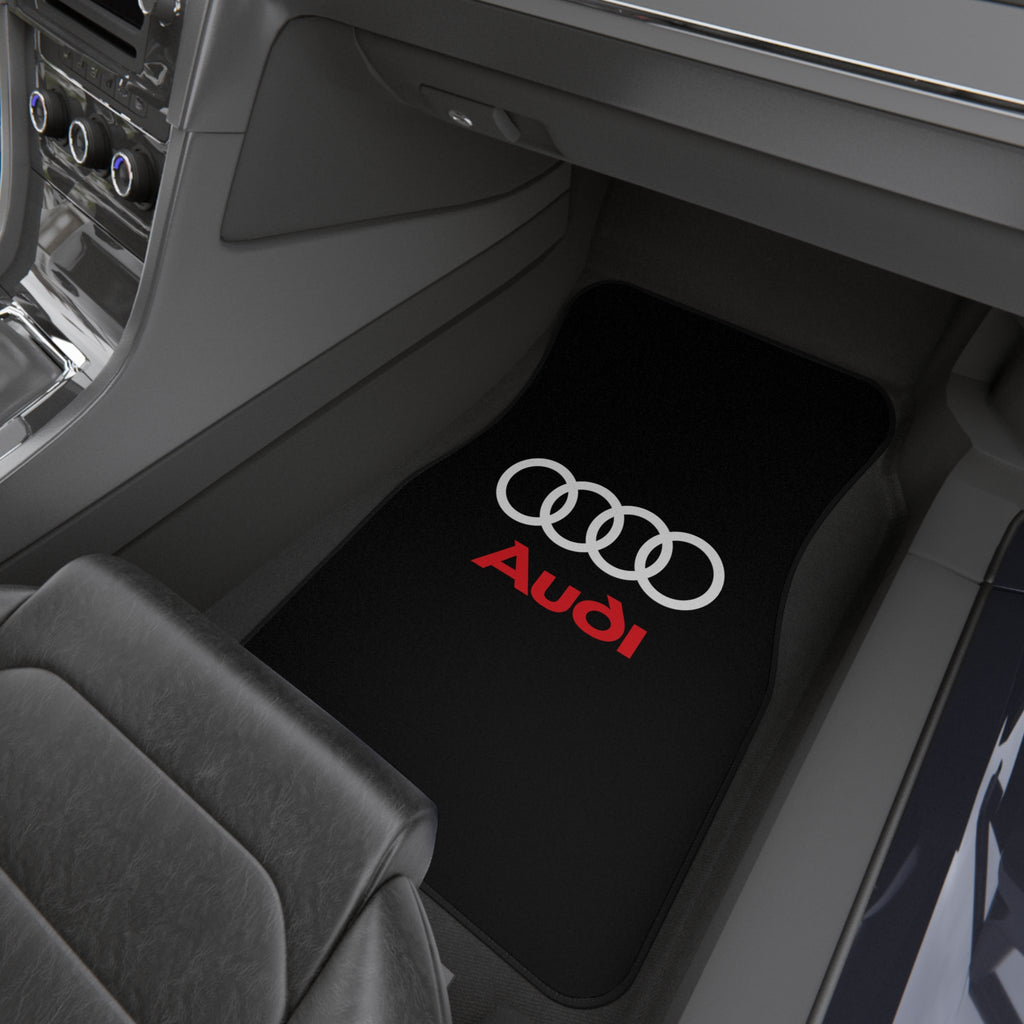 Audi Style Car Floor Mats Set of 4 Black Universal Auto Mats
