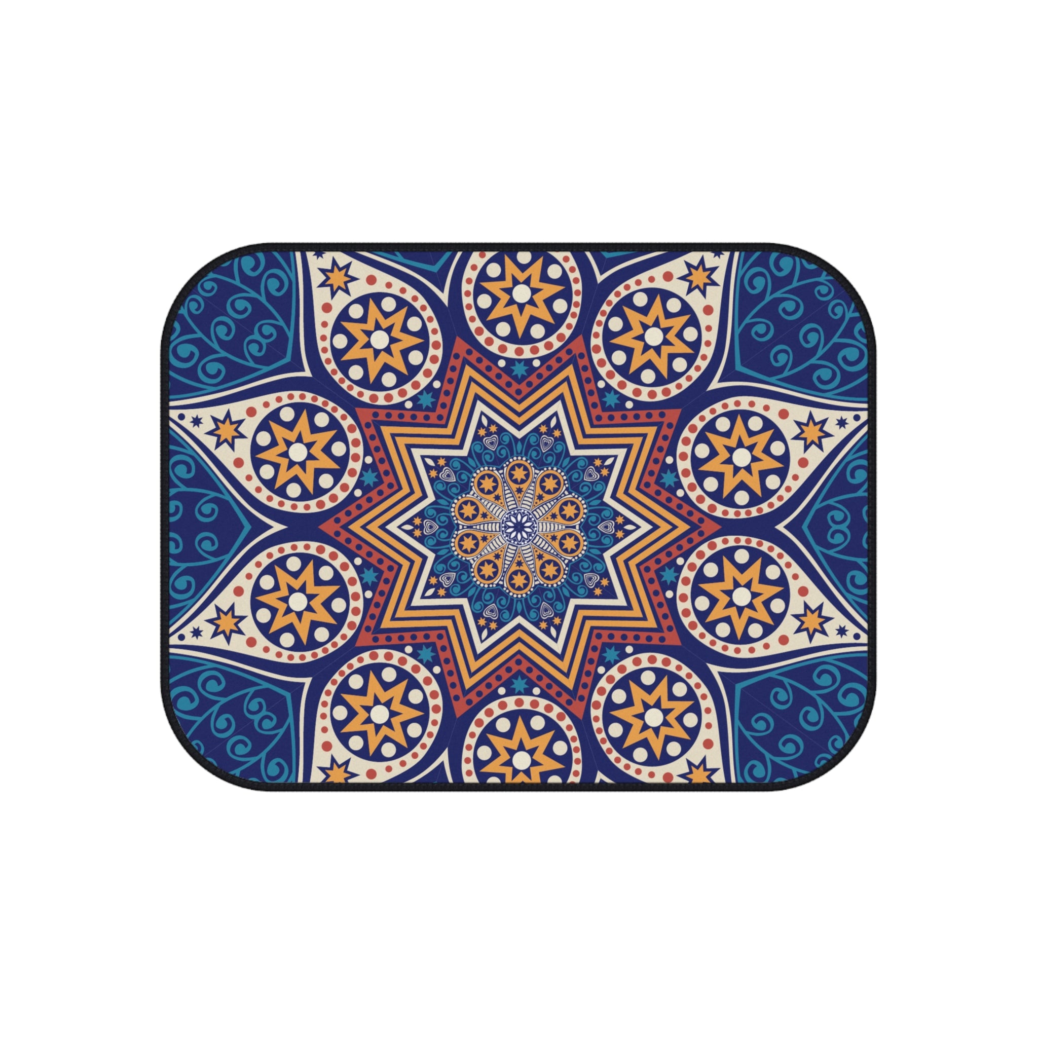 Mandala Car Floor Mats (Set of 4) — Blue Boho Star Pattern
