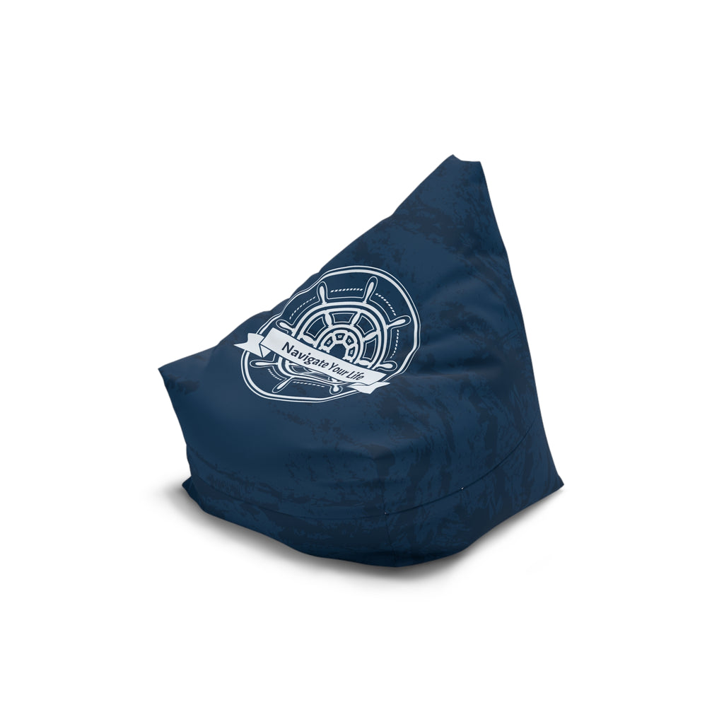 Nautical Compass Bean Bag Chair Cover | Navy Coastal Bean Bag Cover | Beach House Home Decor