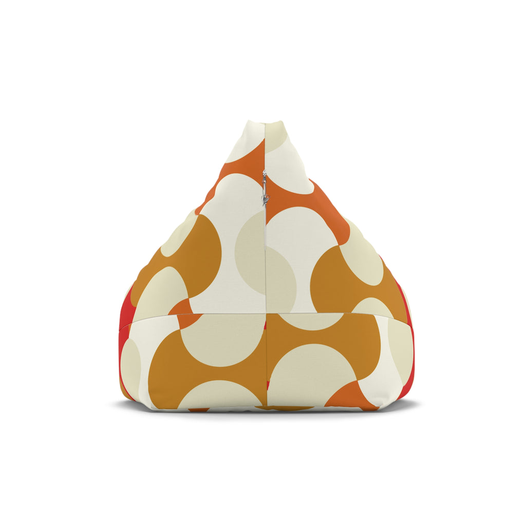 Retro Abstract Swirl Bean Bag Chair Cover | 70s Inspired Mod Pattern