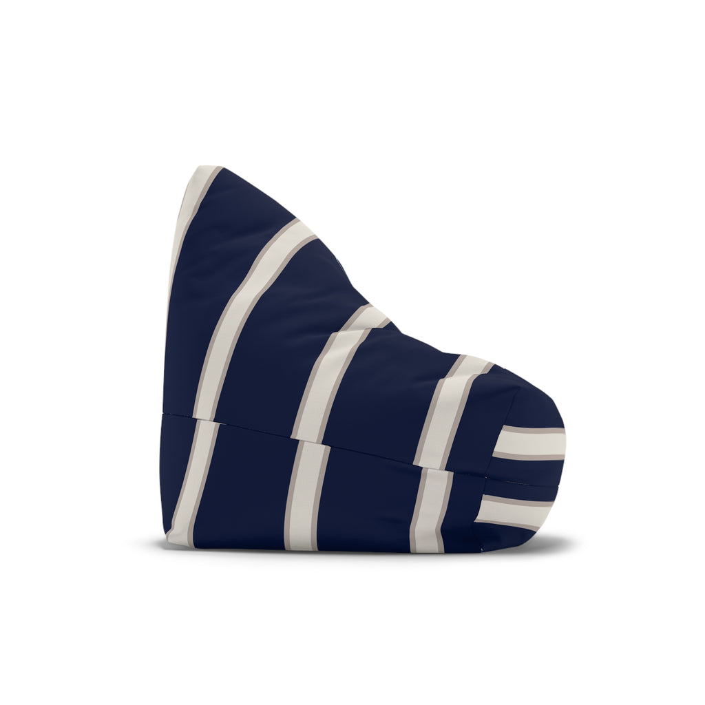 Nautical Anchor Bean Bag Chair Cover | Navy White Coastal Bean Bag Cover | Beach Home Decor