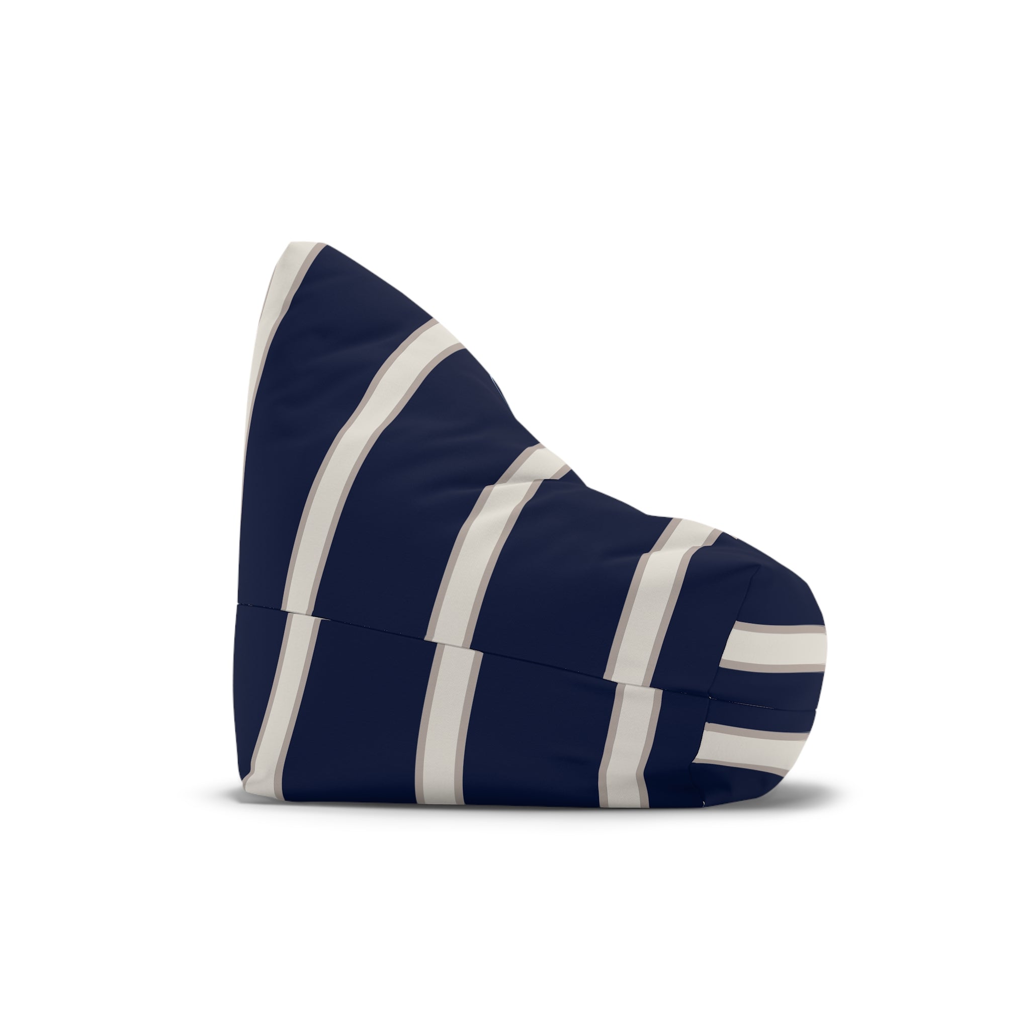 Nautical Anchor Bean Bag Chair Cover | Navy White Coastal Bean Bag Cover | Beach Home Decor
