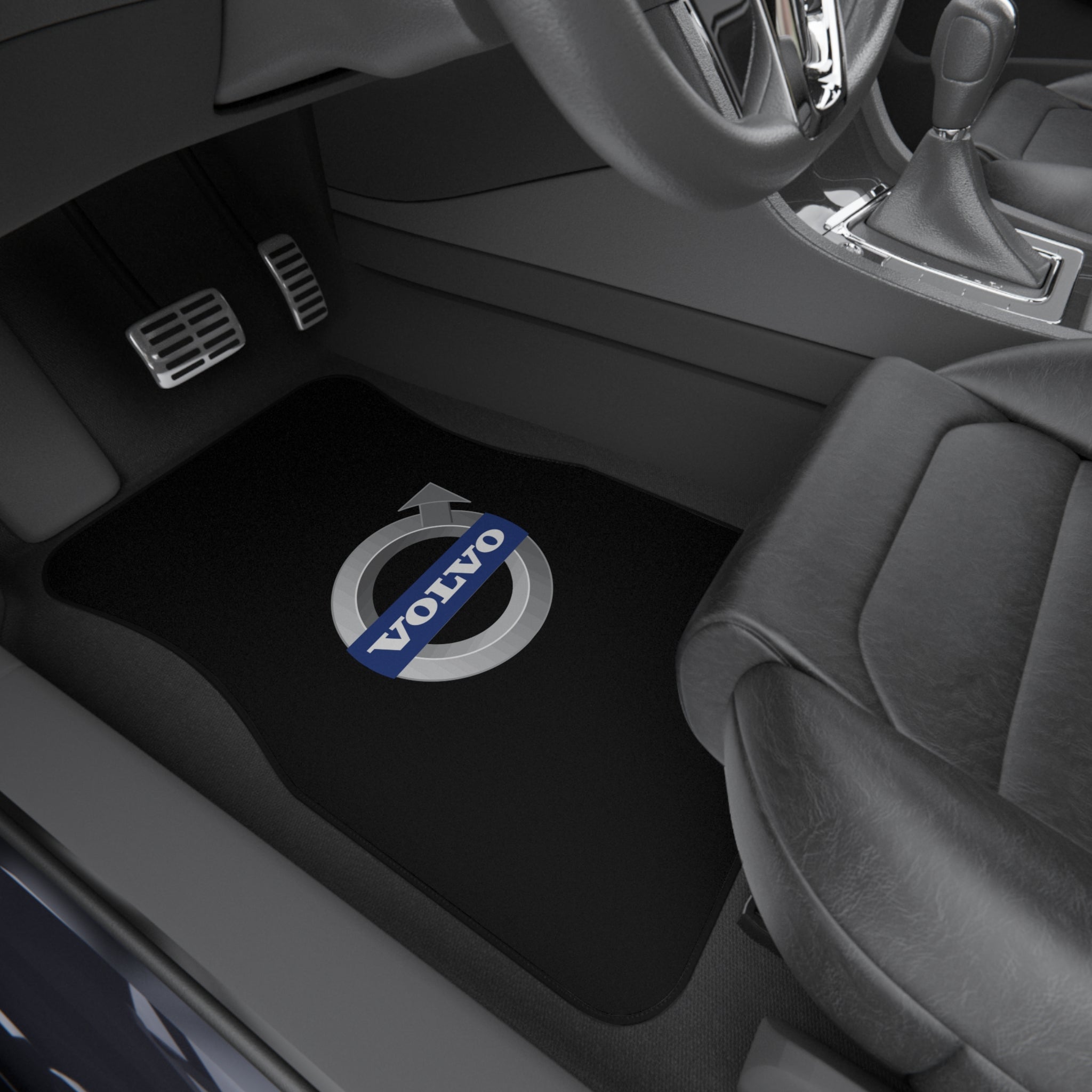 Volvo Style Car Floor Mats Set of 4 Black Auto Mats Universal Fit
