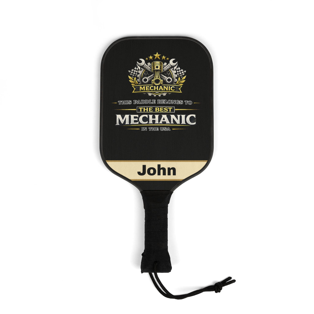 Personalized Mechanic Pickleball Paddle Set | Gift for Mechanic | Custom Name Pickleball Racket | Mechanic Gift for Him