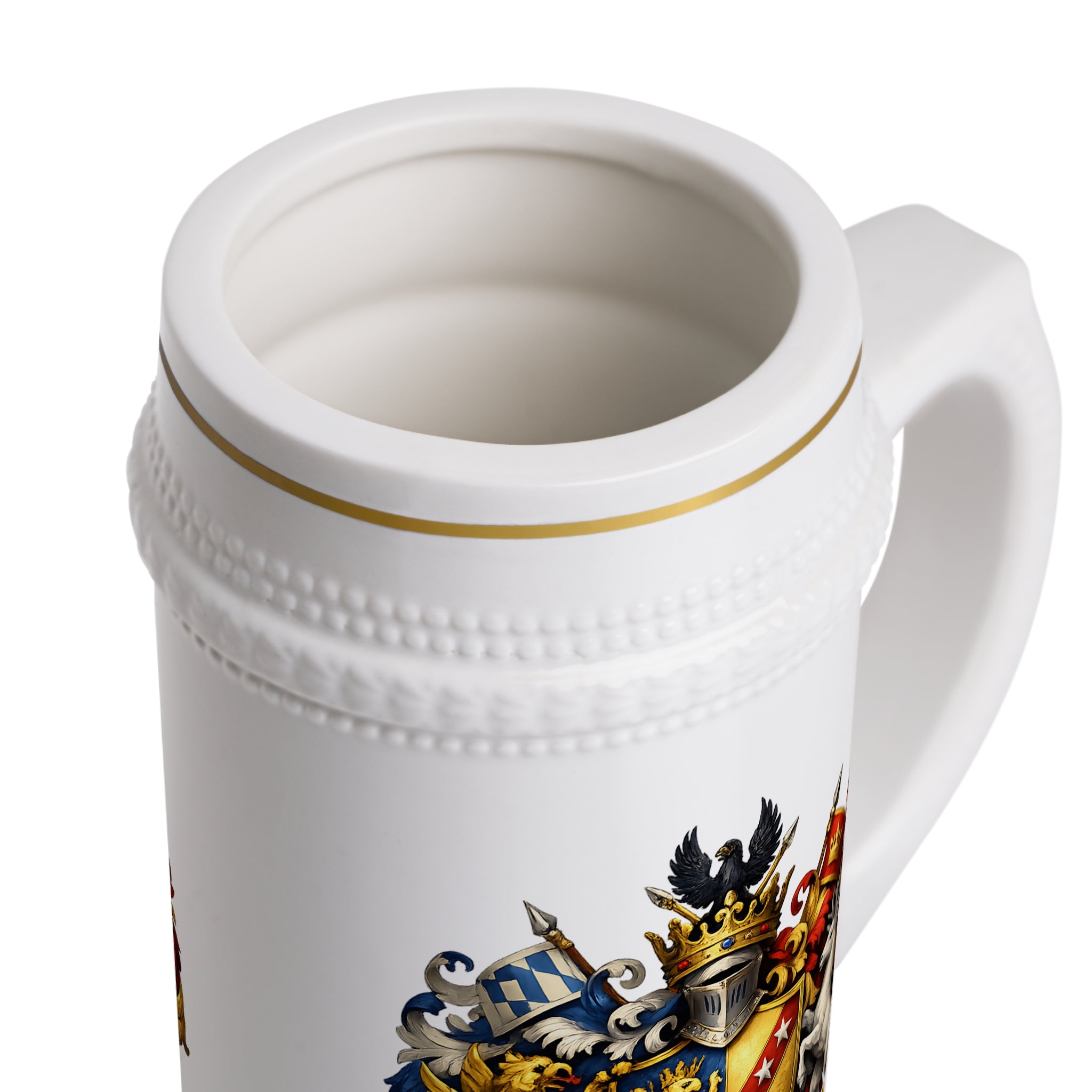 Personalized Family Crest Beer Stein Custom Heraldic Coat of Arms Mug, Engraved Name Gift for Him