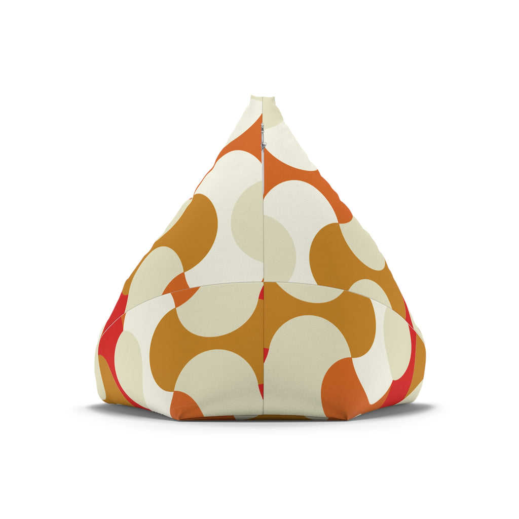 Retro Abstract Swirl Bean Bag Chair Cover | 70s Inspired Mod Pattern