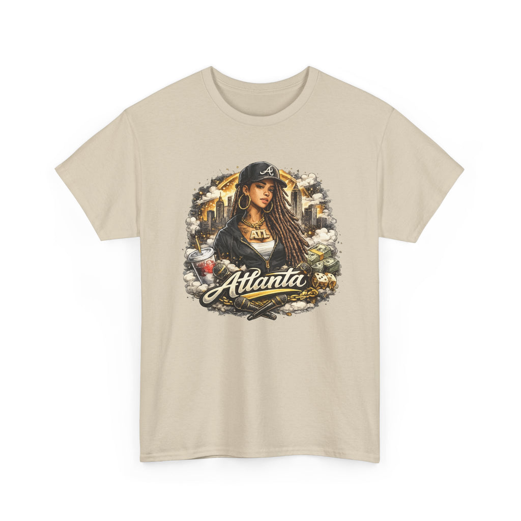 Atlanta Streetwear Graphic T Shirt for Women  Urban Hip Hop Style Tee, City Girl Fashion, Black Unisex Shirt