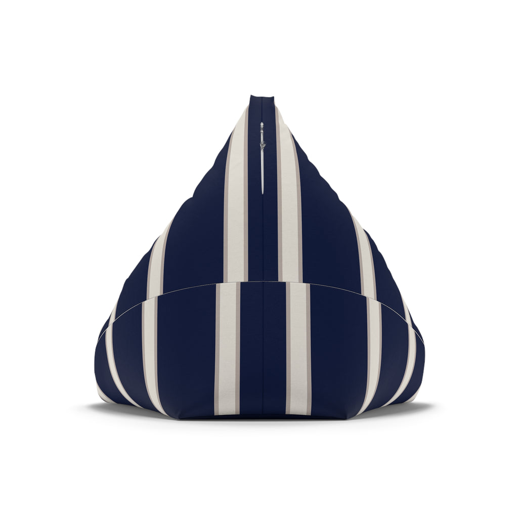 Nautical Anchor Bean Bag Chair Cover | Navy White Coastal Bean Bag Cover | Beach Home Decor