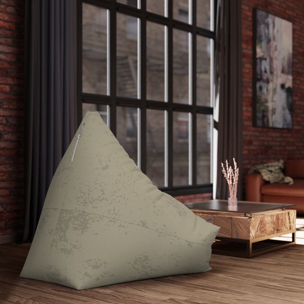 Distressed Tan Bean Bag Chair Cover | Neutral Rustic Home Decor