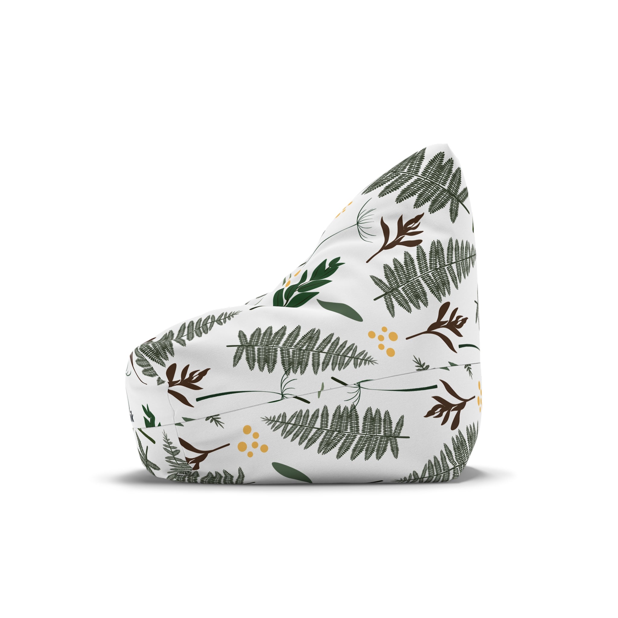 Green Fern Leaves Pattern Bean Bag Chair Cover | Botanical Leaf Print