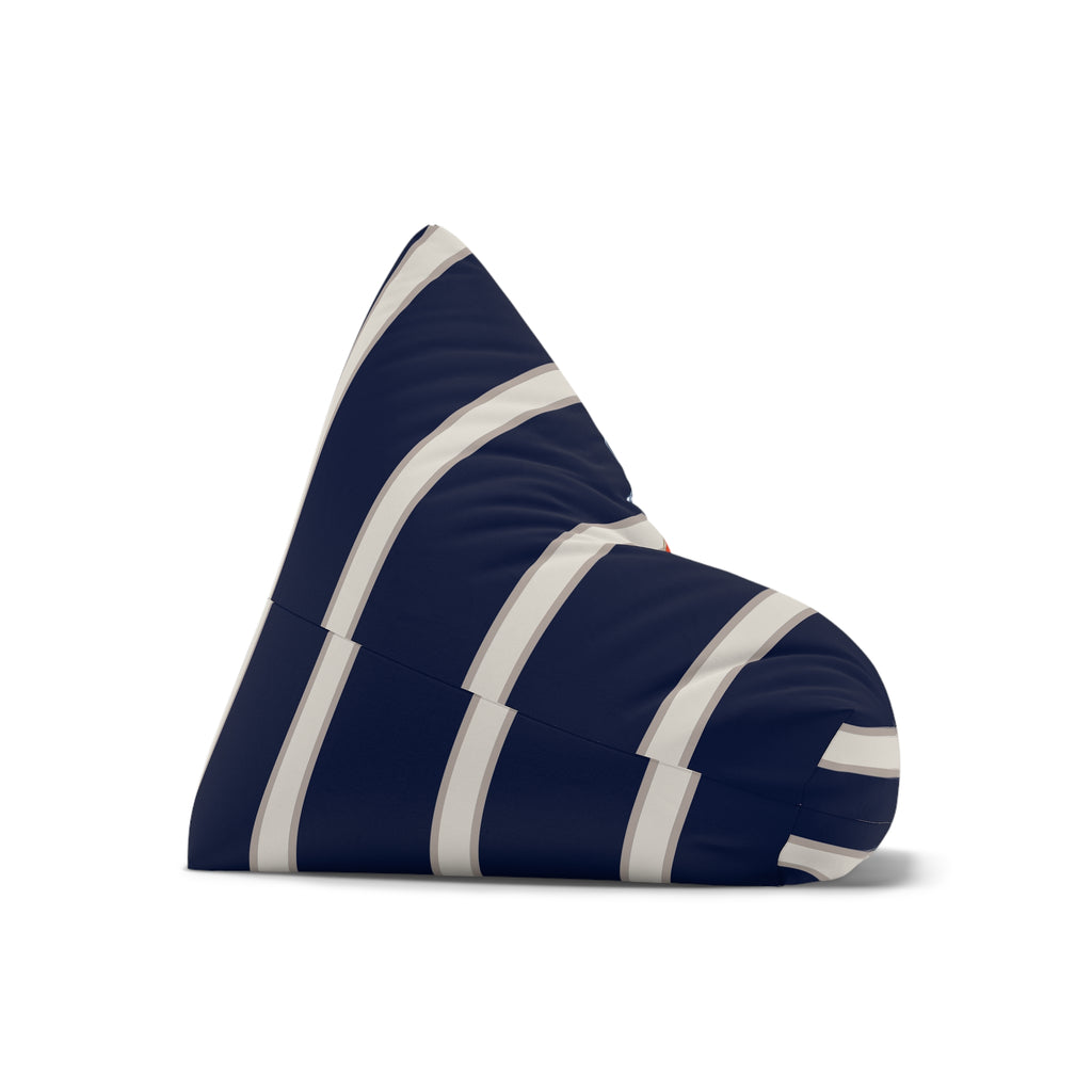 Nautical Anchor Bean Bag Chair Cover | Navy White Coastal Bean Bag Cover | Beach Home Decor