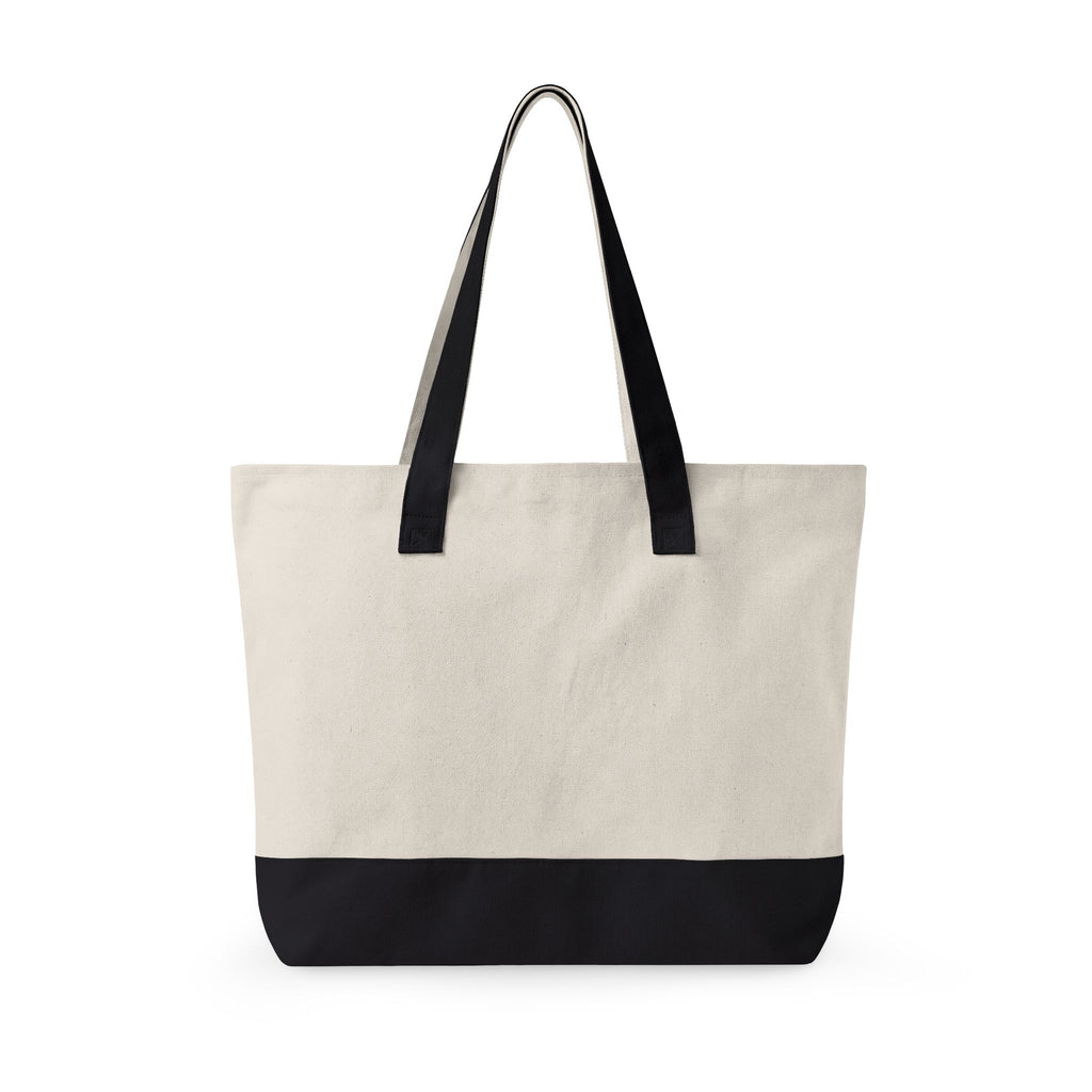 Made for everyday Zippered Canvas Tote | script text, neutral color