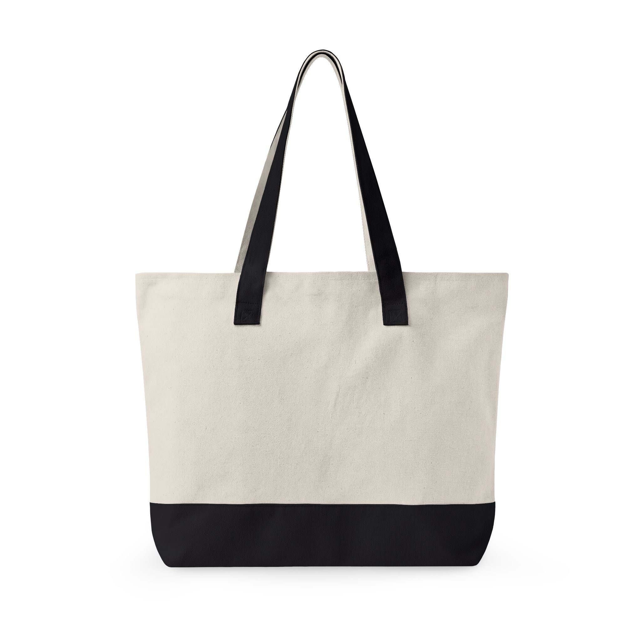 Made for everyday Zippered Canvas Tote | script text, neutral color
