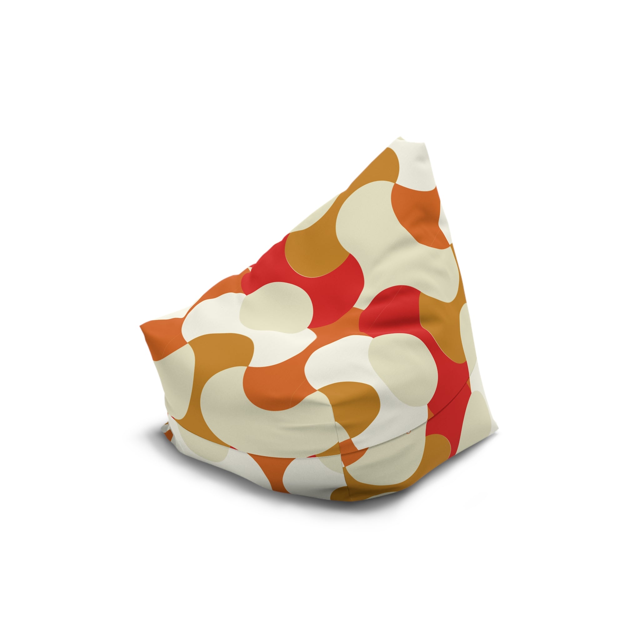 Retro Abstract Swirl Bean Bag Chair Cover | 70s Inspired Mod Pattern