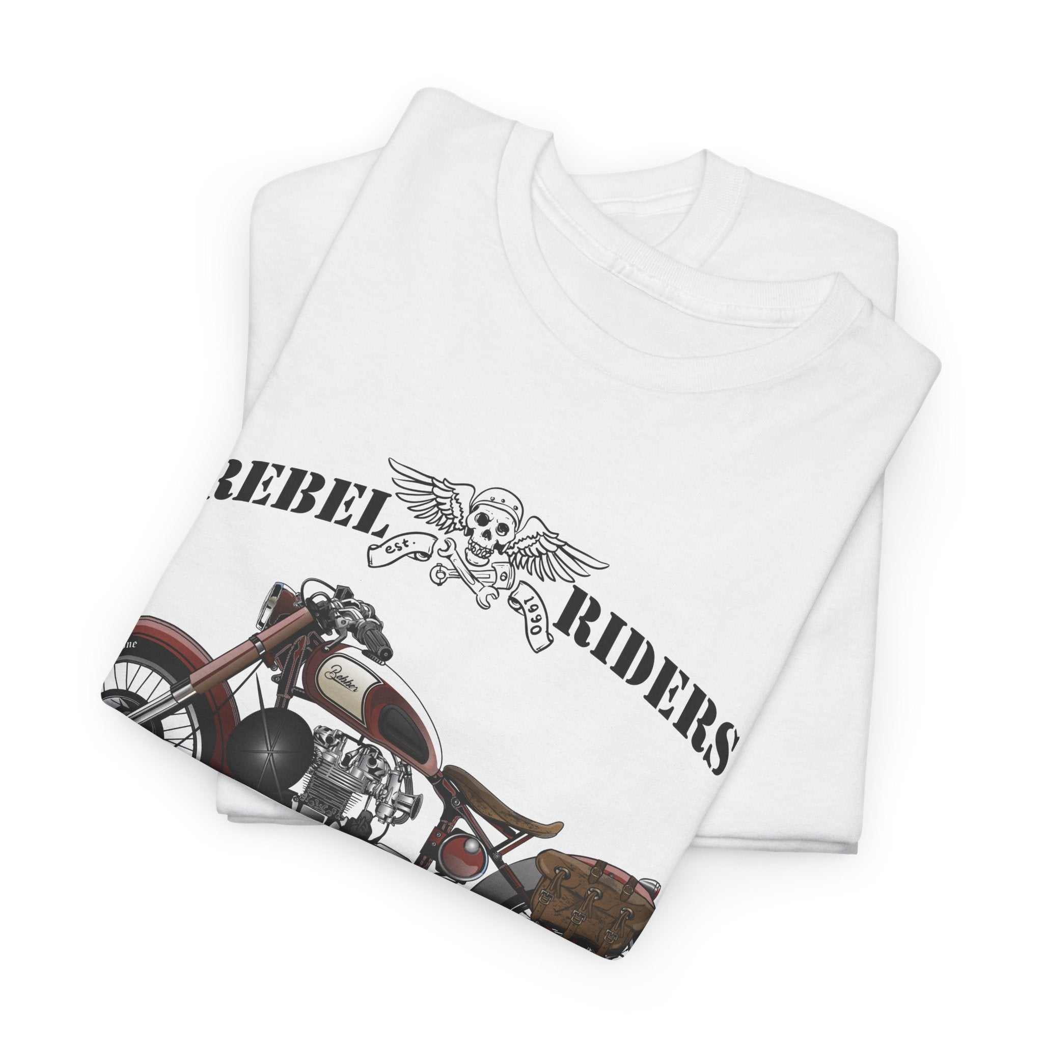 Vintage Motorcycle Tee Rebel Riders Classic Bike Graphic