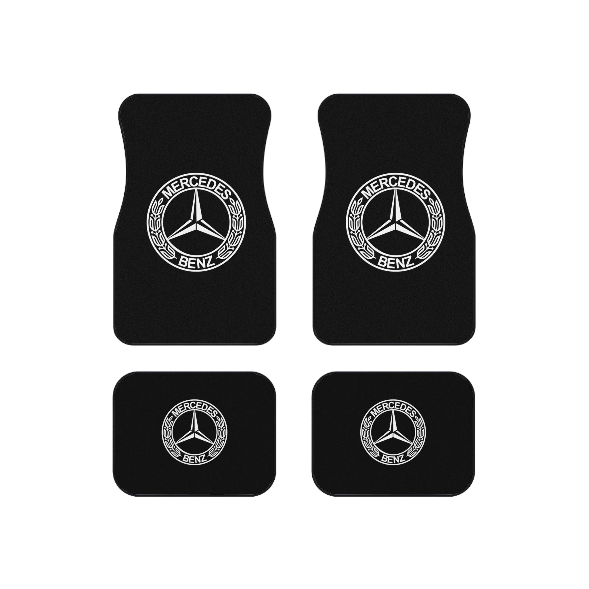 Car Floor Mats Set Compatible with Mercedes Benz Logo Auto Interior Accessories Black Mats
