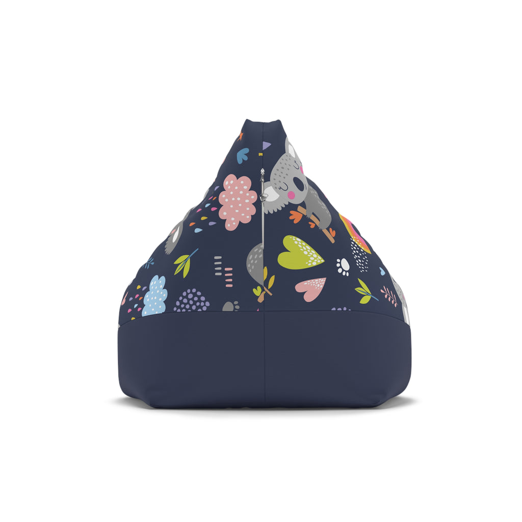 Koala Rainbows Pattern Bean Bag Chair Cover | Navy Floral Nursery