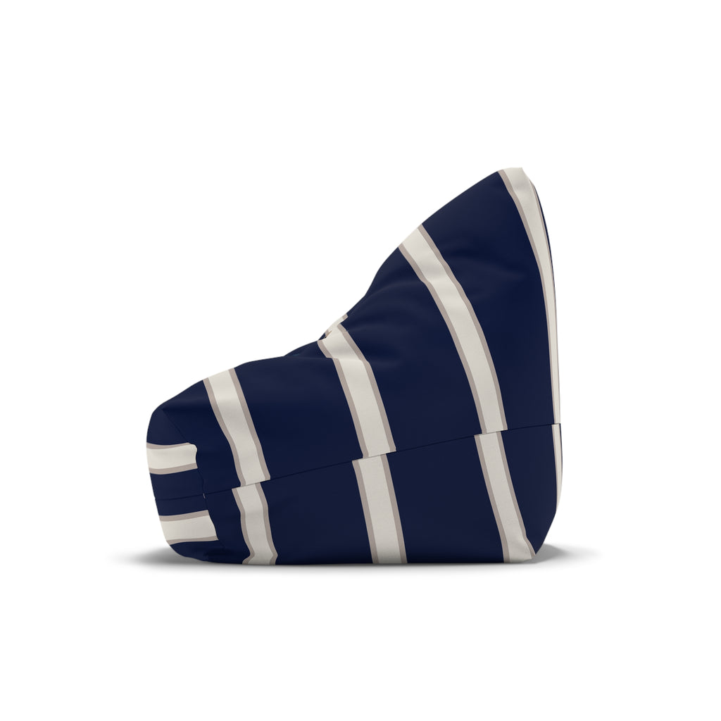 Nautical Anchor Bean Bag Chair Cover | Navy White Coastal Bean Bag Cover | Beach Home Decor