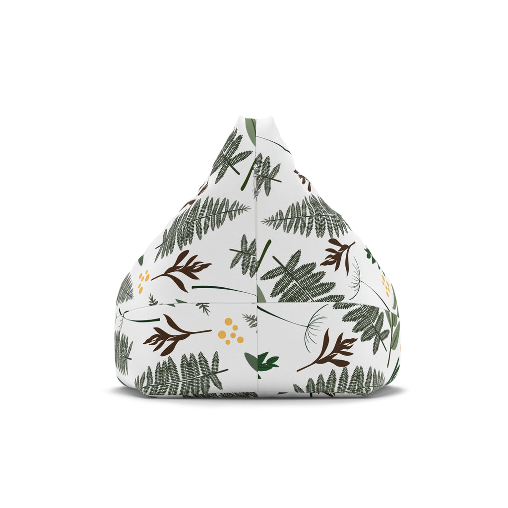Green Fern Leaves Pattern Bean Bag Chair Cover | Botanical Leaf Print