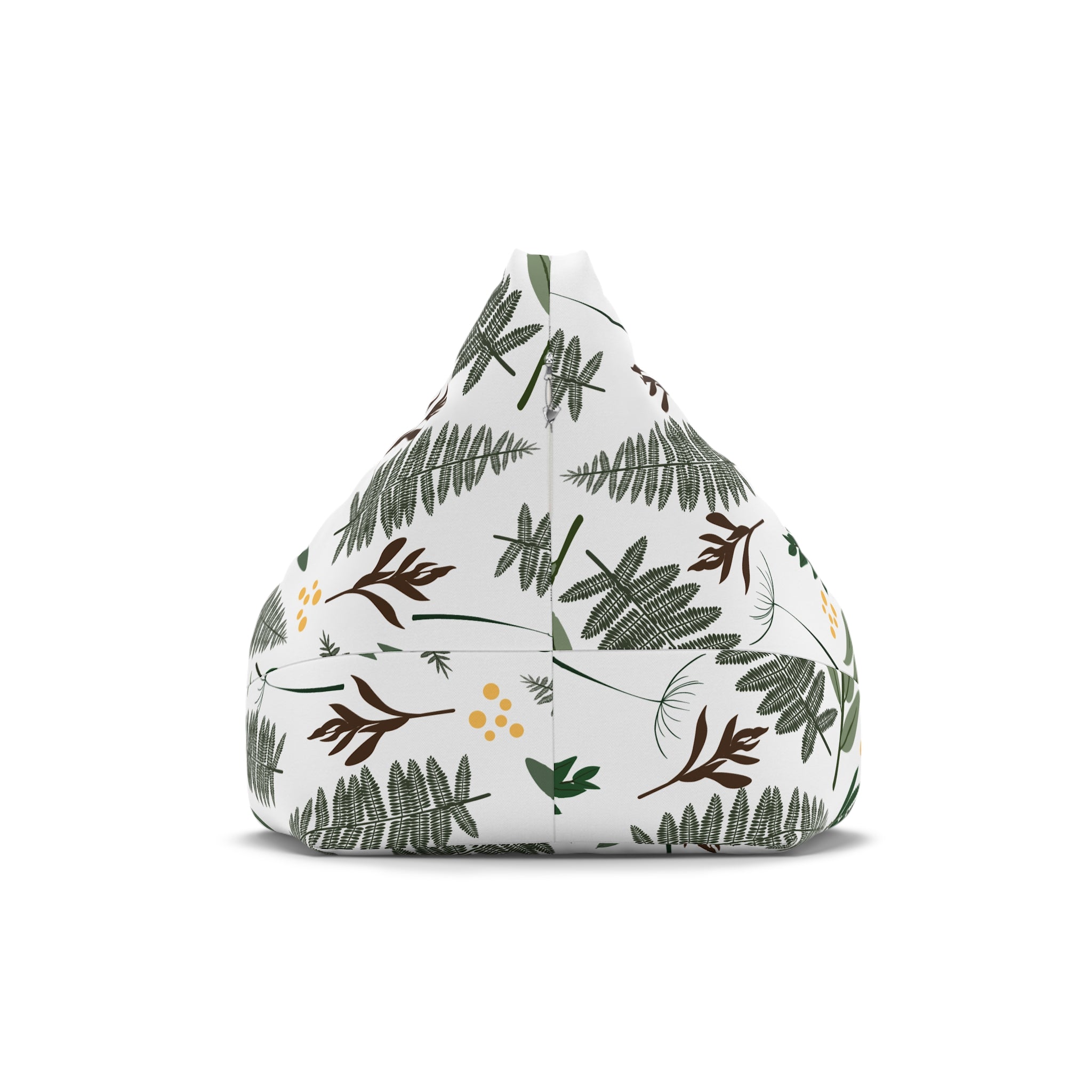Green Fern Leaves Pattern Bean Bag Chair Cover | Botanical Leaf Print