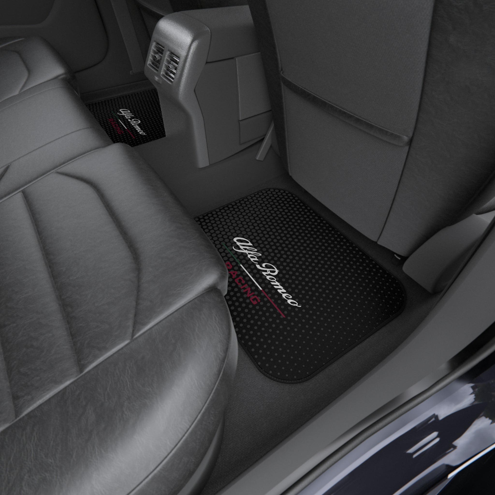 Alfa Romeo Racing Style Car Floor Mats Set of 4 Black Universal Sport Auto Mats