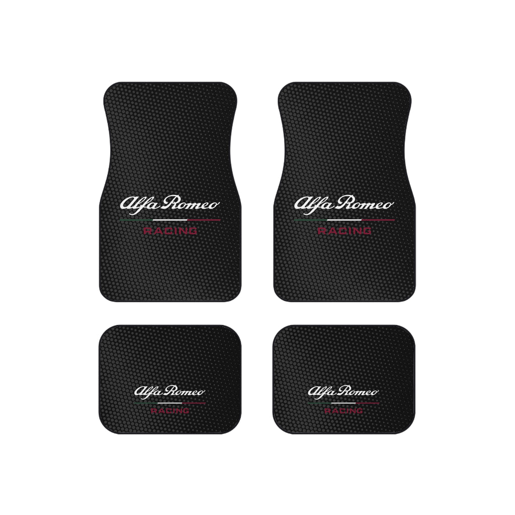 Alfa Romeo Racing Style Car Floor Mats Set of 4 Black Universal Sport Auto Mats
