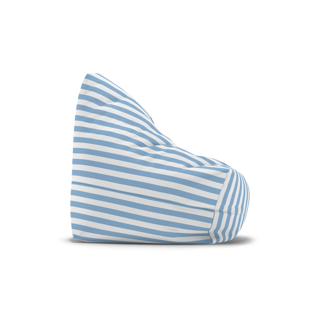 Nautical Stripe Bean Bag Chair Cover | Blue White Anchor Bean Bag Cover | Coastal Home Decor