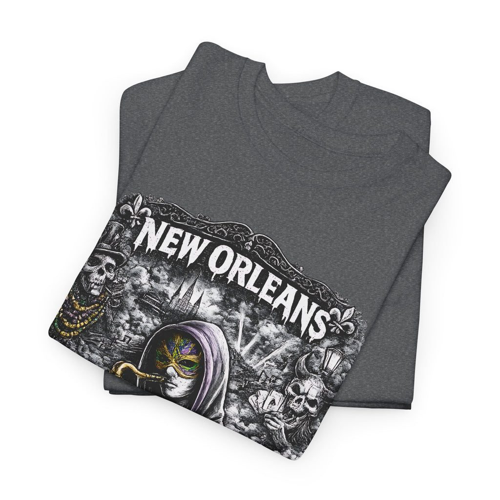 New Orleans T Shirt Jazz Graphic Tee, Dark Streetwear Saxophone Shirt, Mardi Gras Style Unisex Gift