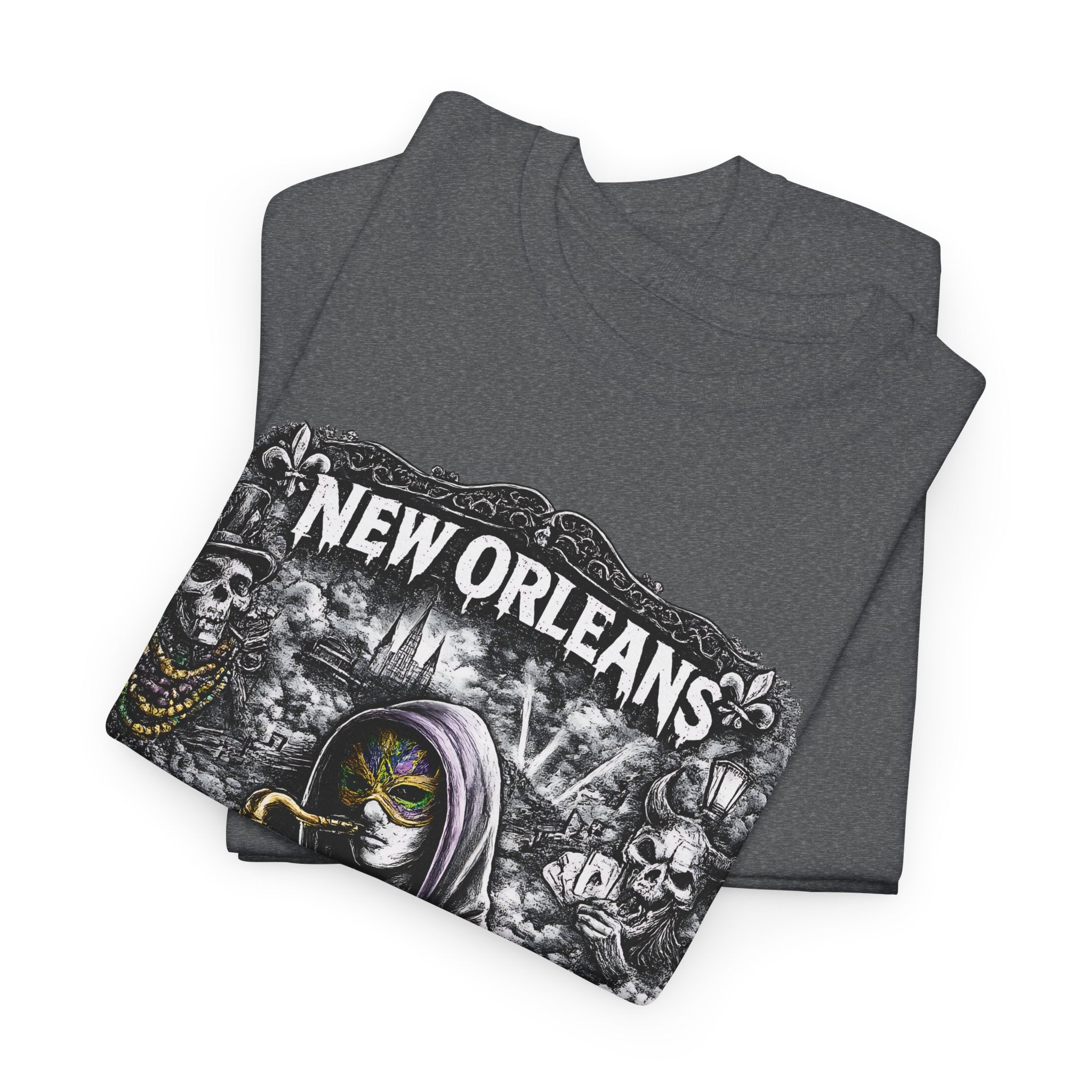 New Orleans T Shirt Jazz Graphic Tee, Dark Streetwear Saxophone Shirt, Mardi Gras Style Unisex Gift