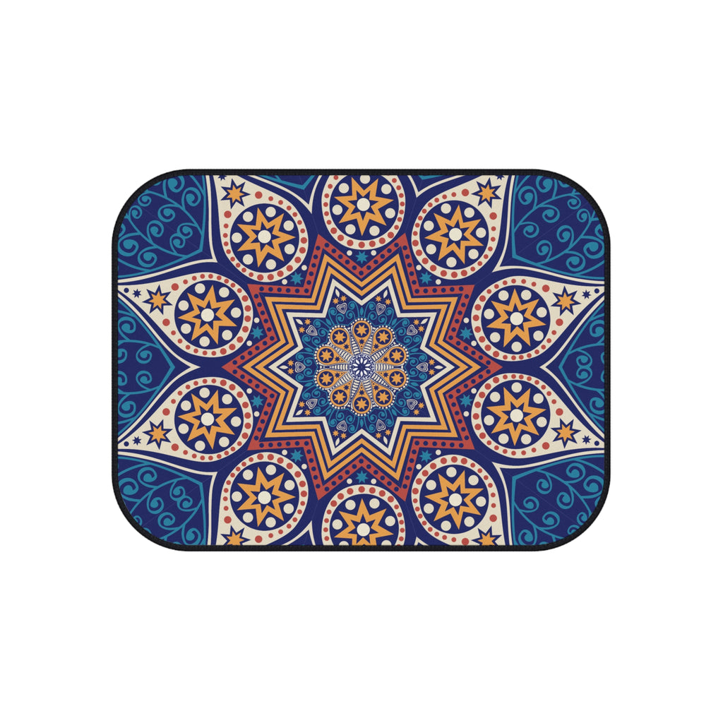 Mandala Car Floor Mats (Set of 4) — Blue Boho Star Pattern