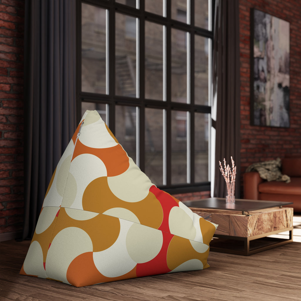 Retro Abstract Swirl Bean Bag Chair Cover | 70s Inspired Mod Pattern