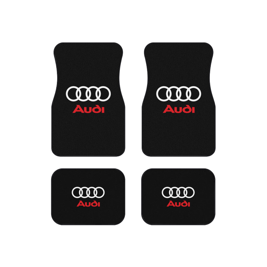 Audi Style Car Floor Mats Set of 4 Black Universal Auto Mats