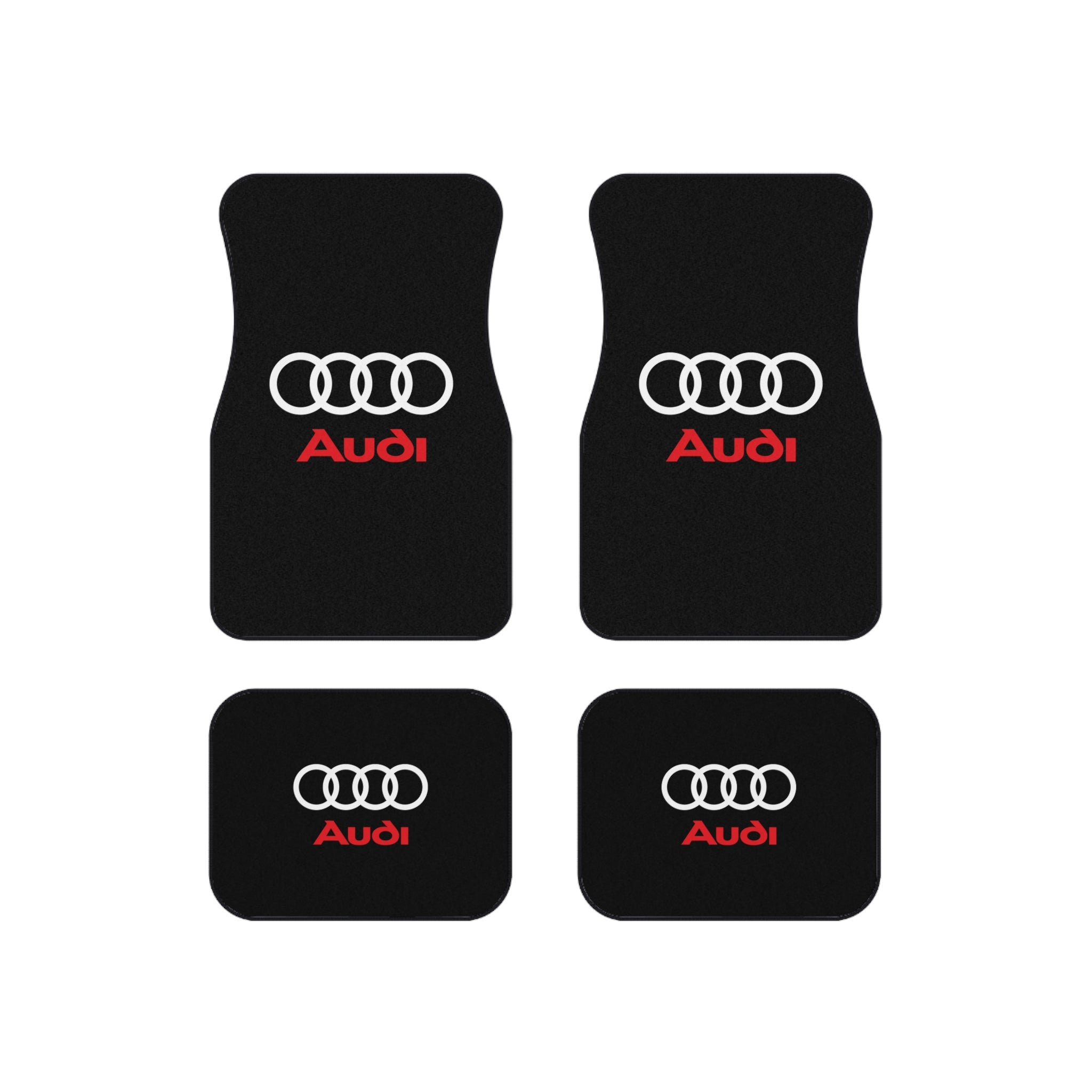 Audi Style Car Floor Mats Set of 4 Black Universal Auto Mats