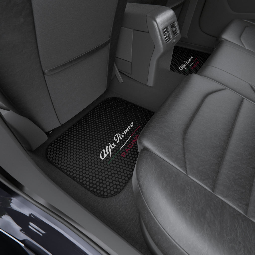Alfa Romeo Racing Style Car Floor Mats Set of 4 Black Universal Sport Auto Mats