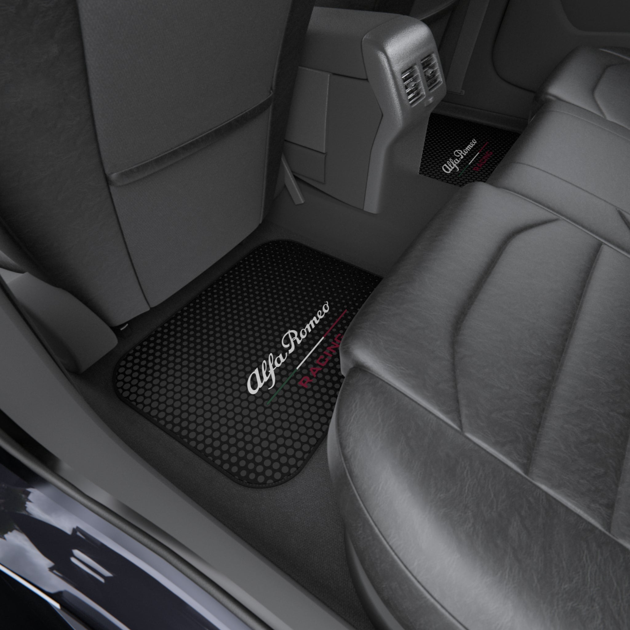 Alfa Romeo Racing Style Car Floor Mats Set of 4 Black Universal Sport Auto Mats