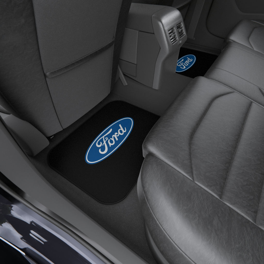 4 Piece Universal Car Floor Mats Set Ford Logo Black Auto Interior Accessories