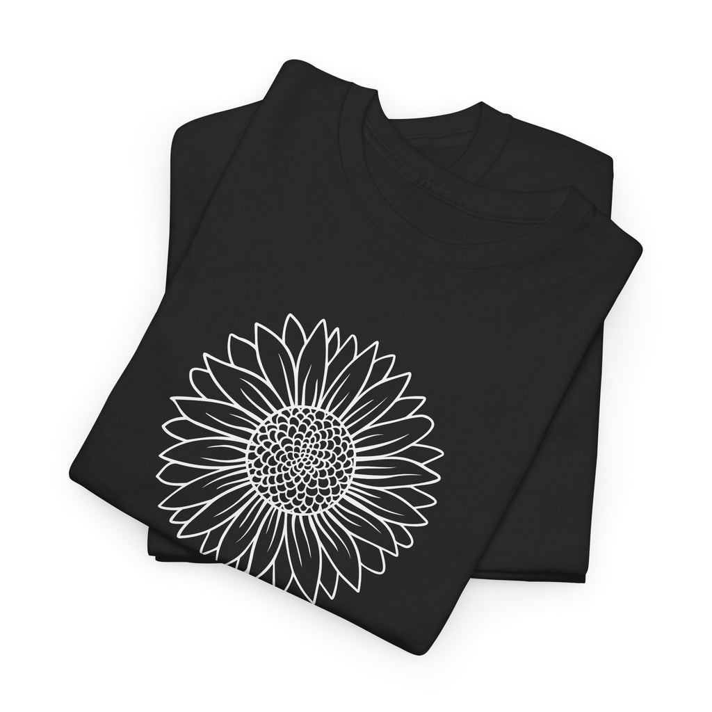 Unisex Sunflower Line Art T-Shirt