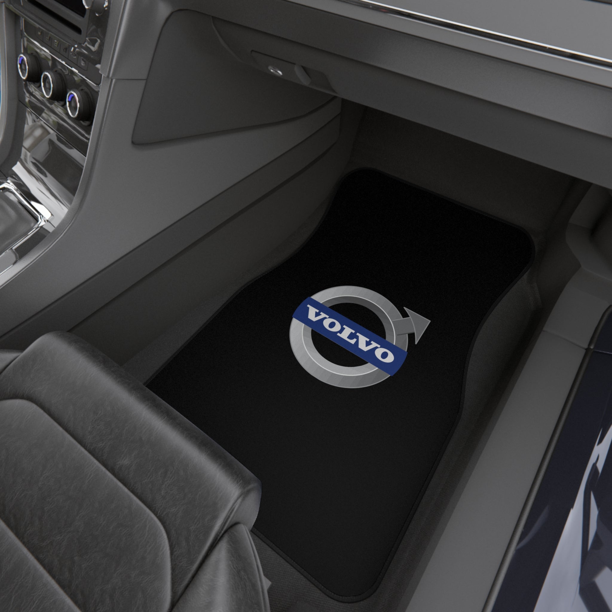 Volvo Style Car Floor Mats Set of 4 Black Auto Mats Universal Fit