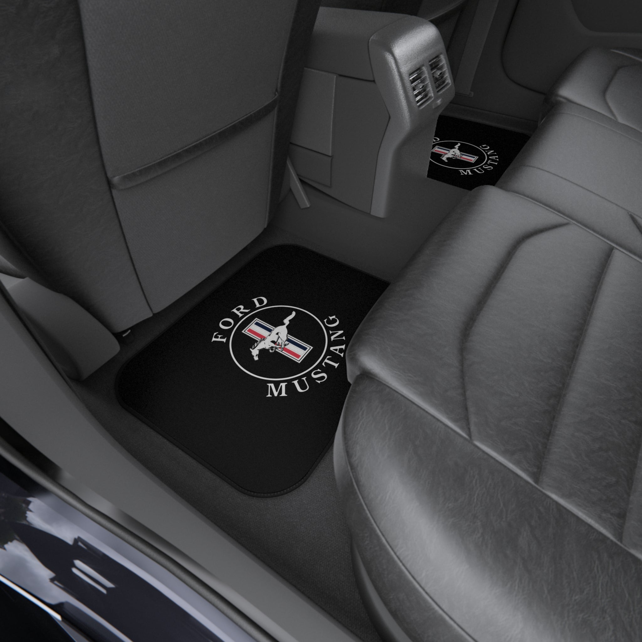 Mustang Style Car Floor Mats Set of 4 Black Universal Auto Mats