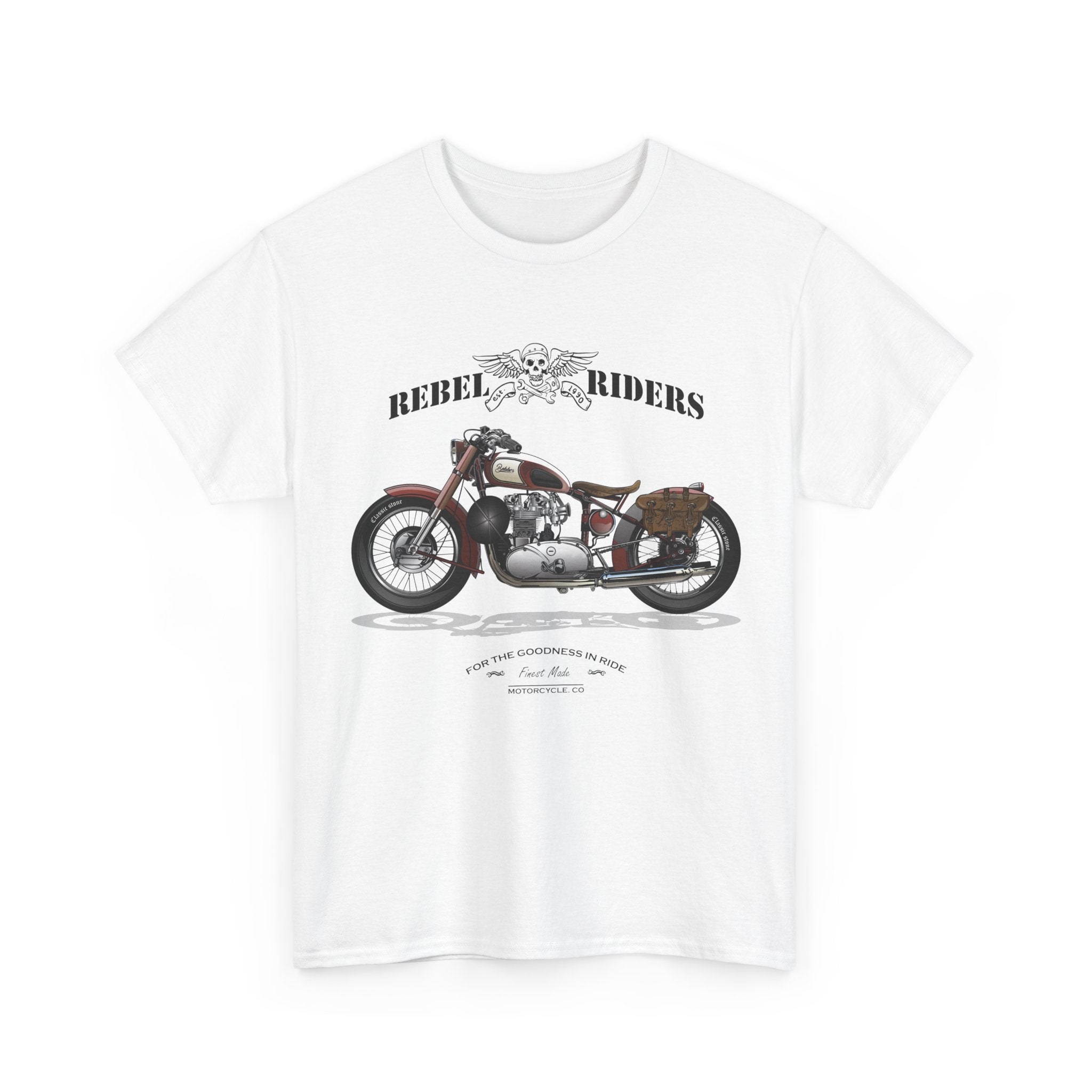 Vintage Motorcycle Tee Rebel Riders Classic Bike Graphic