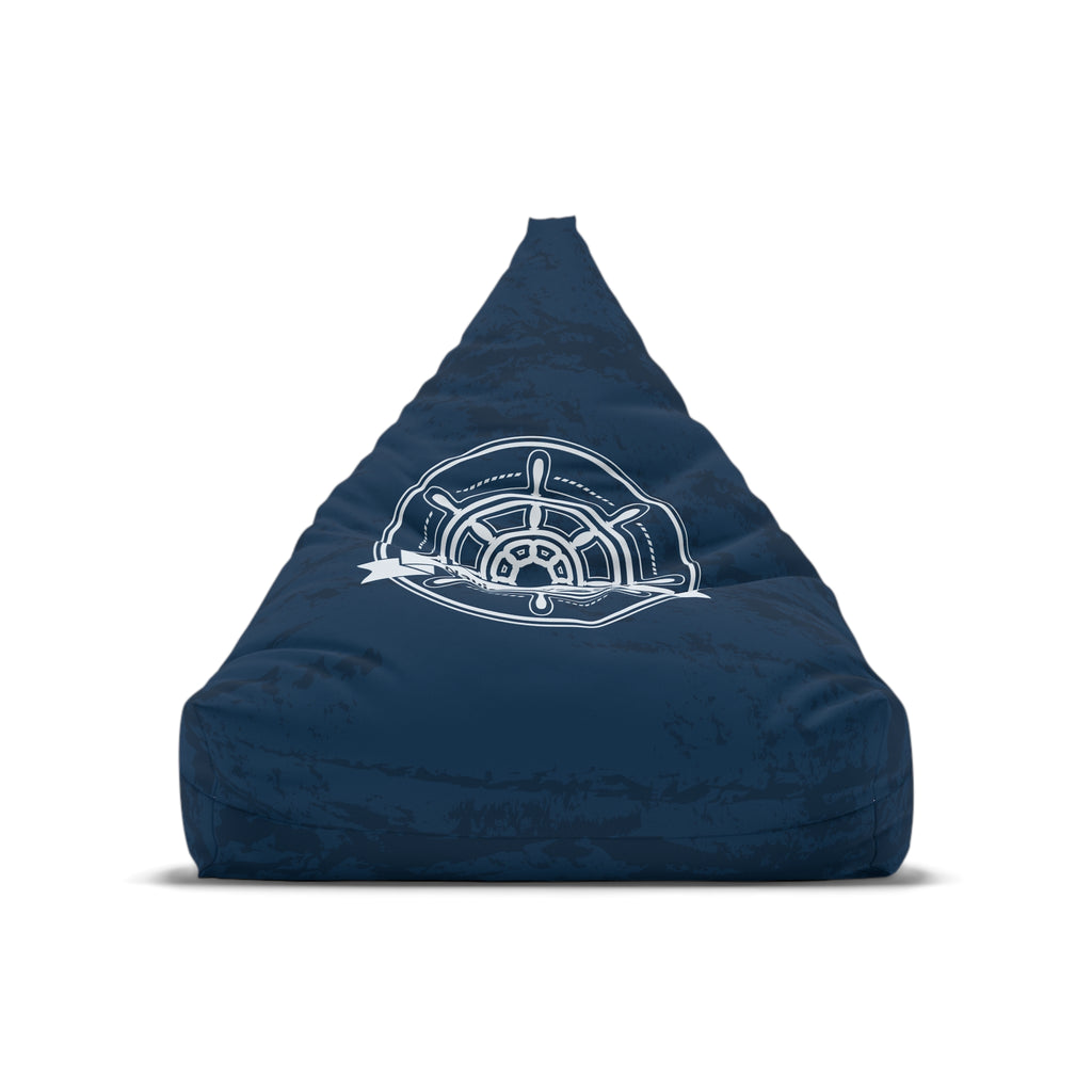 Nautical Compass Bean Bag Chair Cover | Navy Coastal Bean Bag Cover | Beach House Home Decor