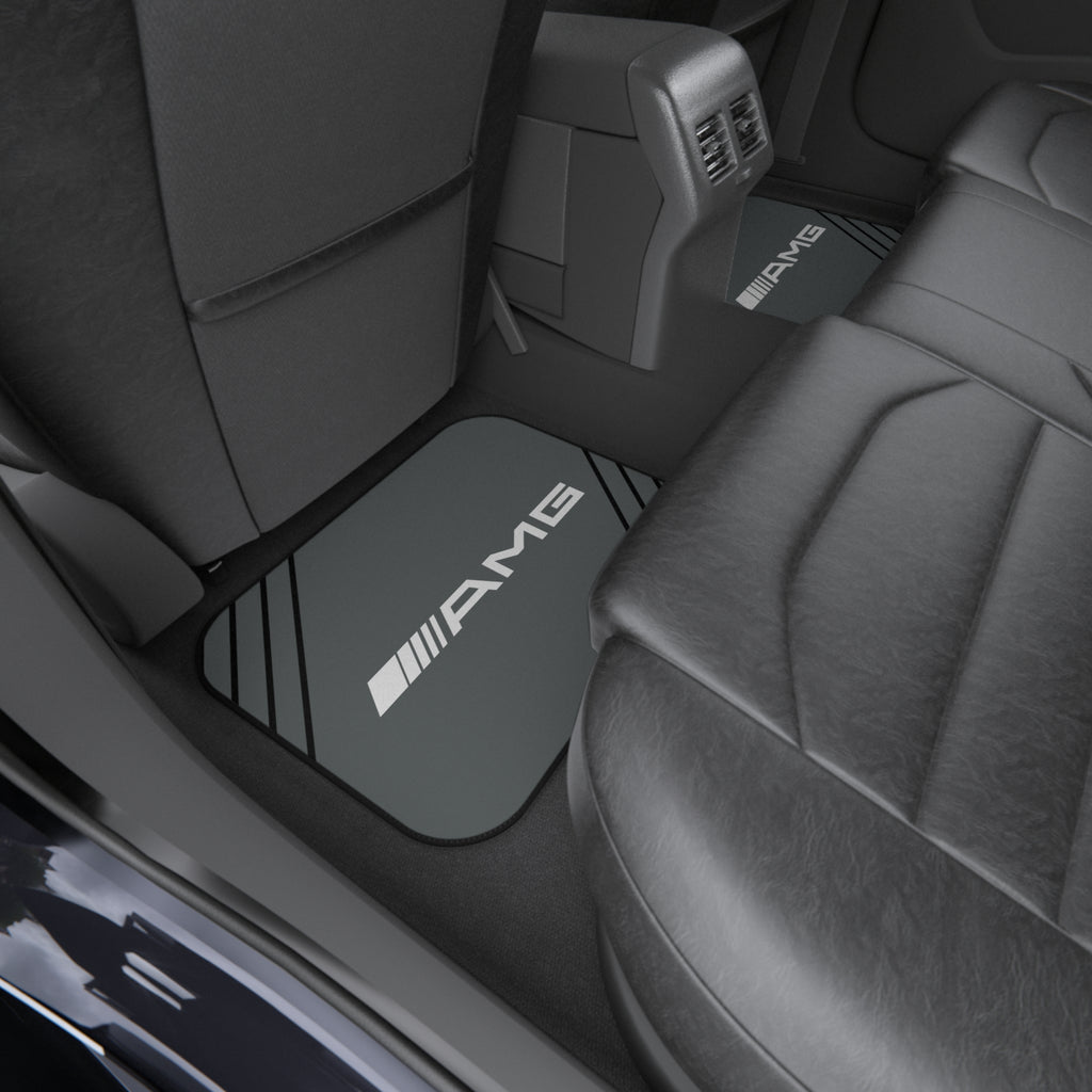 AMG Style Car Floor Mats Set of 4 Gray Universal Performance Auto Mats