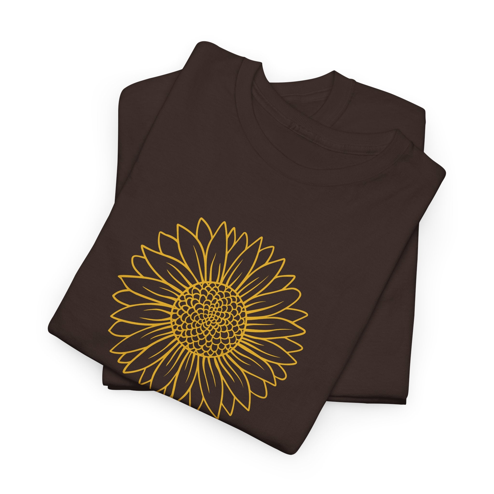 Unisex Sunflower Line Art T-Shirt